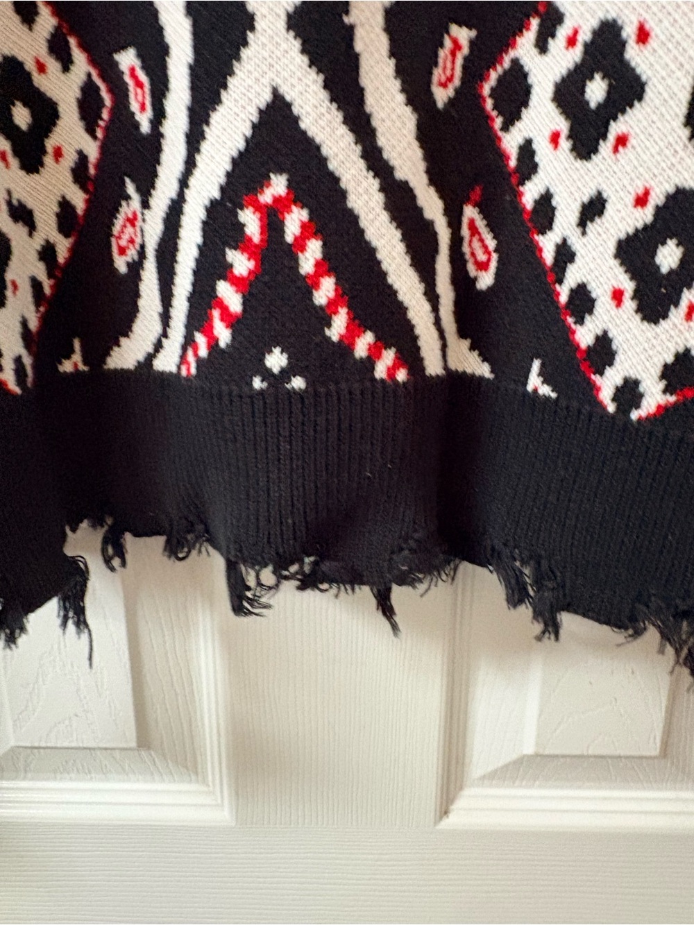 Valabasas The Pledge Cardigan Sweater Black Red White Streetwear NWT Medium - Picture 10 of 15